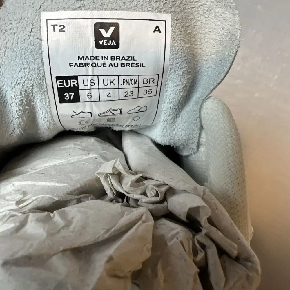 Veja V-10 Leather Extra White Platine Size 6 NIB - Picture 5 of 8